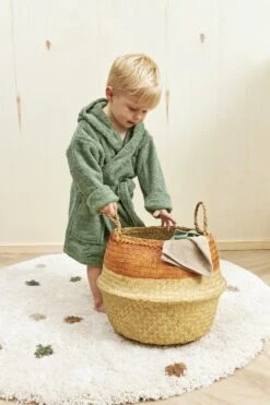 Meyco Badjas Basic Badstof - Forest Green - 86/92 -Aanbiedingen BIBS Winkel 800x1200 8