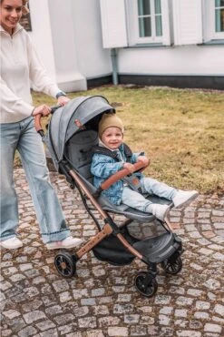 MoMi Wandelwagen - Compacte Lichtgewicht Buggy - Estelle - Gray-Gold (geschikt Van 6mnd - 15kg) -Aanbiedingen BIBS Winkel 801x1200 109