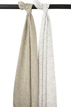 Meyco Cheetah Swaddle - 2-pack - Hydrofiel - Taupe - 120x120cm