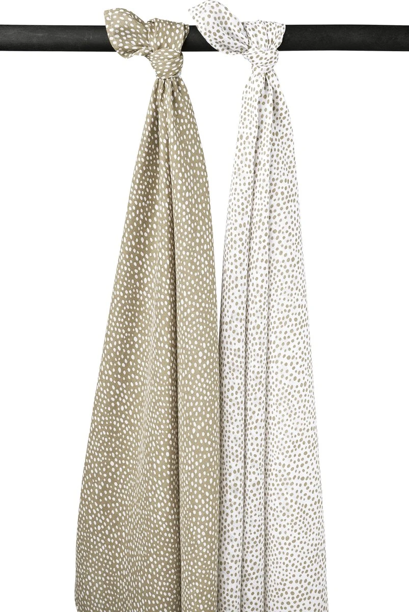Meyco Cheetah Swaddle - 2-pack - Hydrofiel - Taupe - 120x120cm 1 Meyco Cheetah Swaddle - 2-pack - Hydrofiel - Taupe - 120x120cm