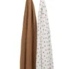 Meyco Mini Panther Swaddle - 2-pack - Toffee - 120x120cm