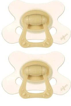Difrax Fopspeen 6+ Maanden Natural Speen - Lichtgeel/Peach - 2 Stuks