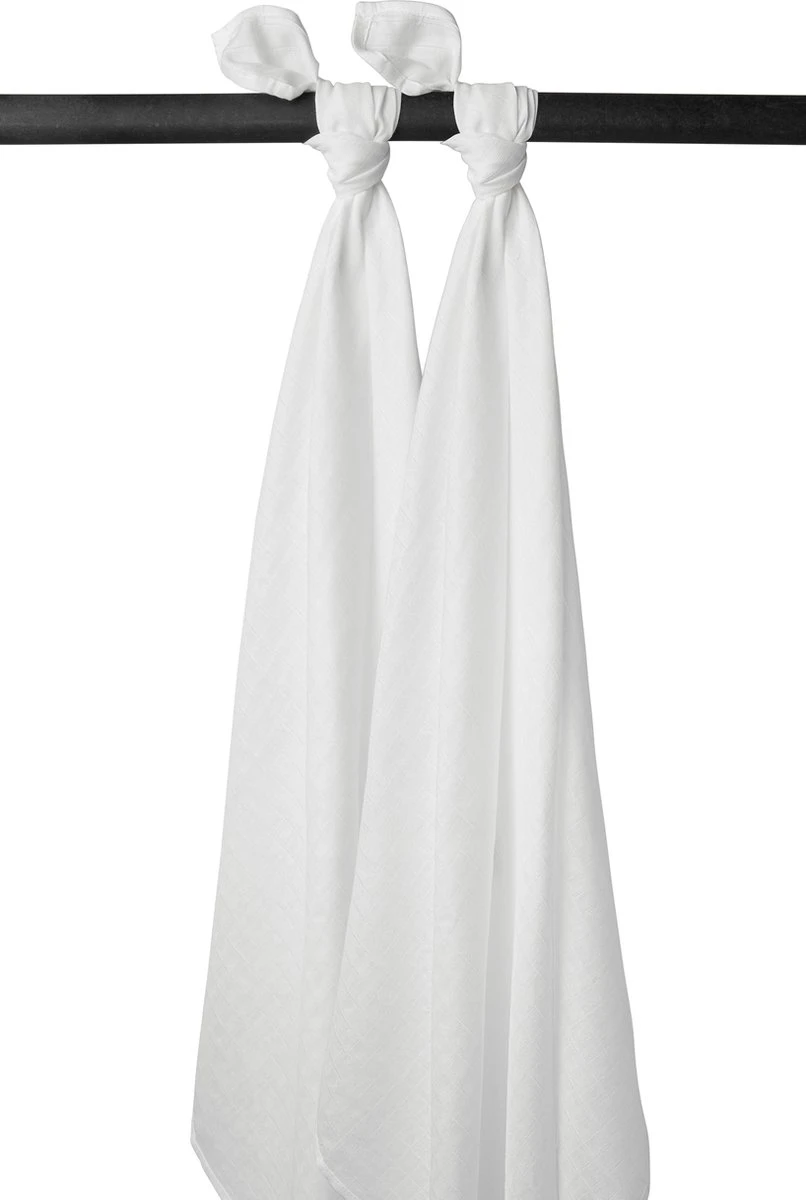 Meyco Uni Swaddle - 2-pack - Hydrofiel - White - 120x120cm 1 Meyco Uni Swaddle - 2-pack - Hydrofiel - White - 120x120cm