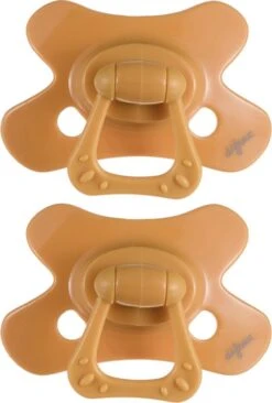 Difrax Fopspeen 6+ Maanden Natural Speen - Geel/Honey - 2 Stuks