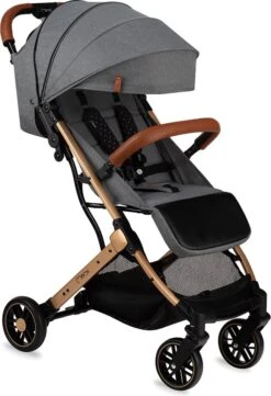 MoMi Wandelwagen - Compacte Lichtgewicht Buggy - Estelle - Gray-Gold (geschikt Van 6mnd - 15kg) -Aanbiedingen BIBS Winkel 820x1200 10