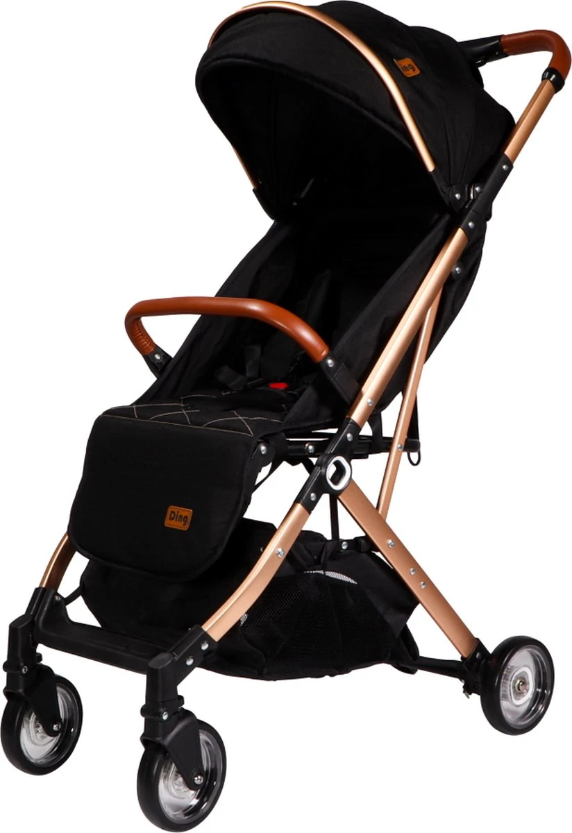 Ding Vivo Wandelwagen - Zwart/Rose - Inklapbare Buggy - Inclusief Boodschappenmandje En Zonnekap 1 Ding Vivo Wandelwagen - Zwart/Rose - Inklapbare Buggy - Inclusief Boodschappenmandje En Zonnekap
