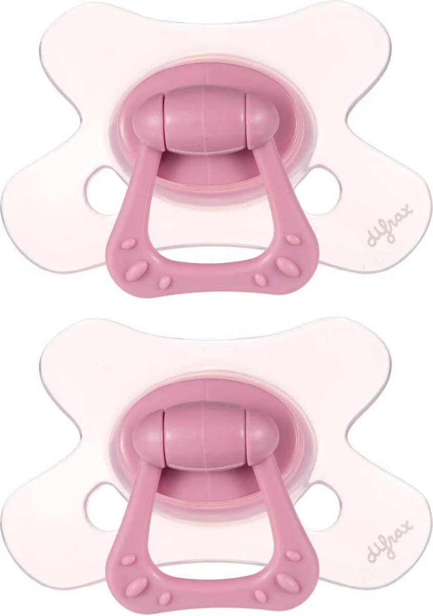 Difrax Fopspeen 6+ Maanden Natural Speen - Roze/Rose - 2 Stuks 1 Difrax Fopspeen 6+ Maanden Natural Speen - Roze/Rose - 2 Stuks