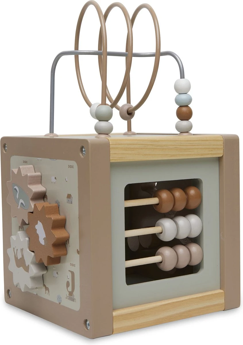 Jollein Houten Activiteitenkubus 15x15x15cm - Farm 2 Jollein Houten Activiteitenkubus 15x15x15cm - Farm - Afbeelding 2