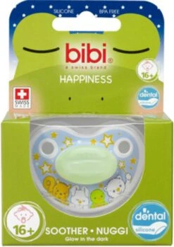 Bibi Happiness Dental Fopspeen 16 Maanden Glow In The Dark - Roze + Blauw -Aanbiedingen BIBS Winkel 849x1200 19