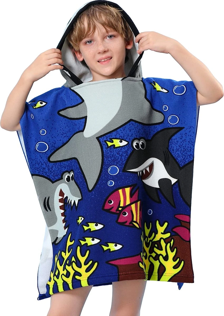 JAXY Badcape Baby - Badcape - Baby Badjas - Omslagdoek - Omslagdoek - Baby Handdoek Met Capuchon - Strandhanddoek - Badponcho - Poncho Handdoek - Microfiber - 60x90cm - Haai Donkerblauw 1 JAXY Badcape Baby - Badcape - Baby Badjas - Omslagdoek - Omslagdoek - Baby Handdoek Met Capuchon - Strandhanddoek - Badponcho - Poncho Handdoek - Microfiber - 60x90cm - Haai Donkerblauw