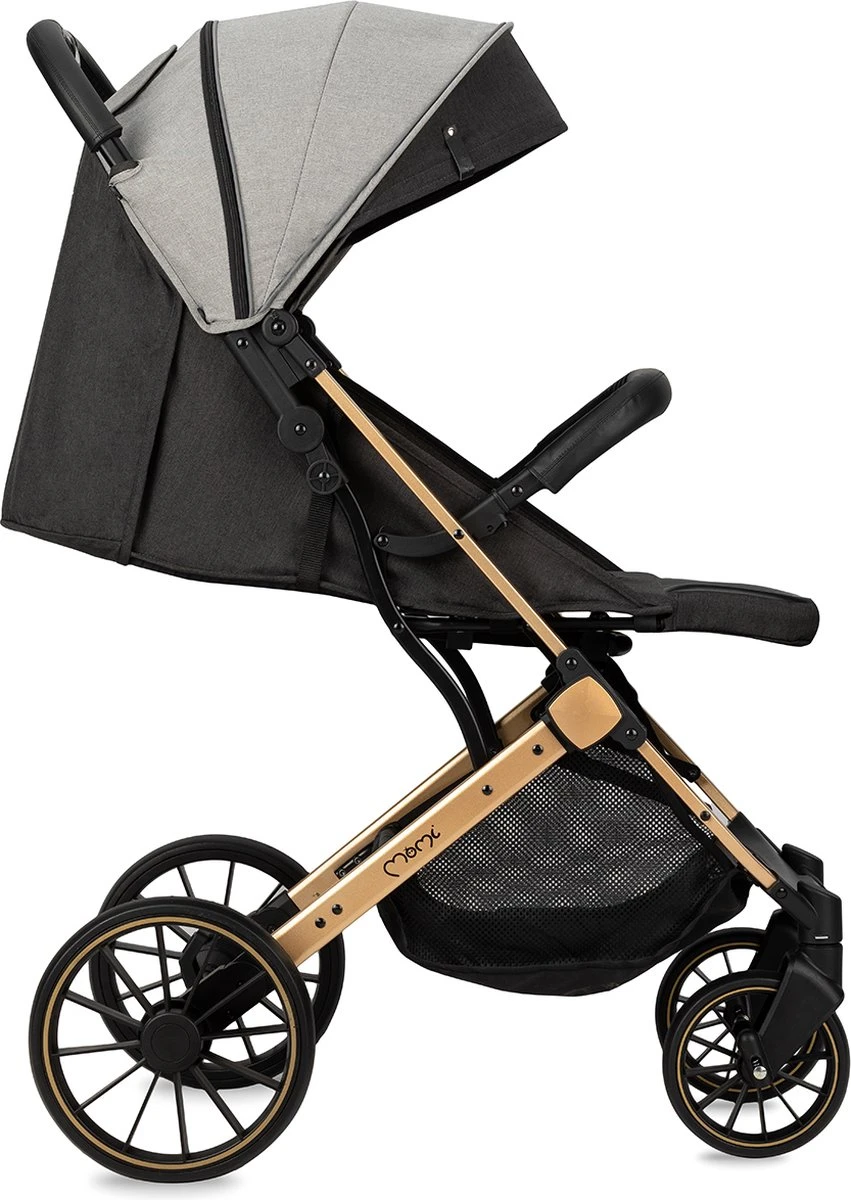 MoMi Wandelwagen - Compacte Lichtgewicht Buggy - Estelle Dakar Met XXL Wielen & Zonnekap - Leopard - Grijs-Goud (geschikt Van 6mnd - 22kg) 3 MoMi Wandelwagen - Compacte Lichtgewicht Buggy - Estelle Dakar Met XXL Wielen & Zonnekap - Leopard - Grijs-Goud (geschikt Van 6mnd - 22kg) - Afbeelding 3