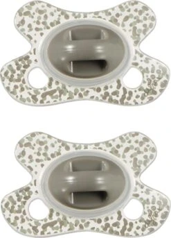 Difrax Fopspeen Newborn Natural Speen - Mist/Grijs - 2 Stuks