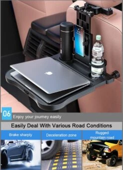 Multifunctionele Auto Tafel Voor Laptop Achterbank Snacks Fast Food Eetbak Drinken Computer Stoel Eettafel Beker Hoofdsteun Houder Klaptafel Stand Voor Telefoon & Tablet IPad -Aanbiedingen BIBS Winkel 870x1200 7