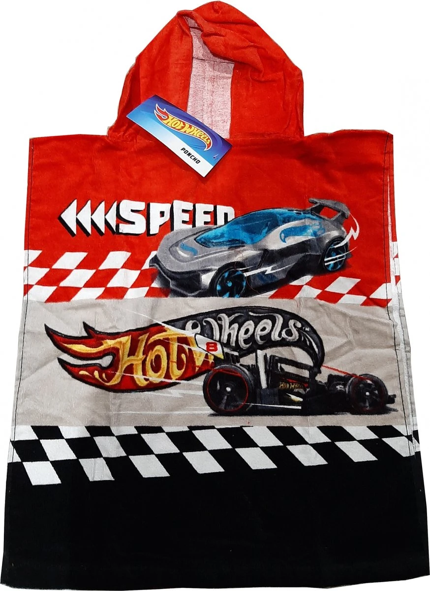 Hot Wheels Poncho Speed - 55 X 115 Cm - Katoen 2 Hot Wheels Poncho Speed - 55 X 115 Cm - Katoen - Afbeelding 2