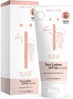 Naïf Zonnebrand Lotion Parfumvrij - Baby & Kids - SPF 50 - 200ml - Met Natuurlijke Ingrediënten