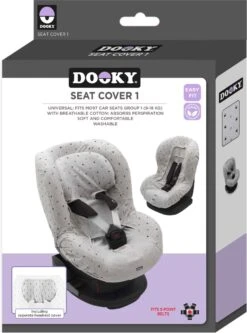Dooky Seat Cover Groep 1 Autostoel Hoes Light Grey Crowns -Aanbiedingen BIBS Winkel 890x1200 10