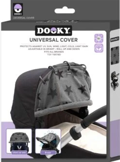 Dooky Universal Cover Zonnescherm Kinderwagen - Grey Stars -Aanbiedingen BIBS Winkel 893x1200 12