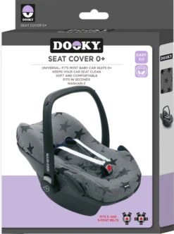 Dooky Seat Cover 0+ Autostoel Hoes - Grey Star -Aanbiedingen BIBS Winkel 893x1200 5
