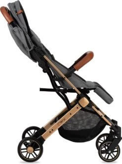 MoMi Wandelwagen - Compacte Lichtgewicht Buggy - Estelle - Gray-Gold (geschikt Van 6mnd - 15kg) -Aanbiedingen BIBS Winkel 895x1200 12