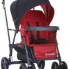 Joovy Caboose Graphite Stand On Tandem Buggy - Rood - Duo Buggy - Dubbele Buggy