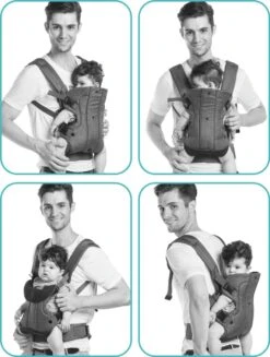 Fillikid Baby Draagzak 4 In 1 Ergonomisch - Buikdrager - Rugdrager - Multifunctioneel - Grijs -Aanbiedingen BIBS Winkel 907x1200 15