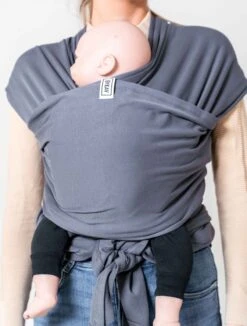 ByKay - Draagdoek - Rekbaar - DonkerGrijs - Antraciet - Maat L - Organic Katoen - Stretchy Wrap Deluxe - 3 Jaar - Buik - Heup -Aanbiedingen BIBS Winkel 909x1200 13