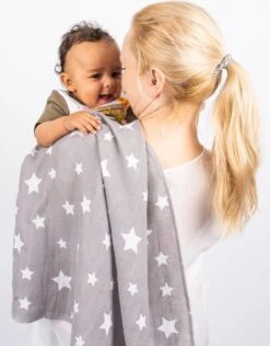 Hydrofiele Luiers - Hydrofiele Doeken - 70 X 80 Cm - 10 Pack – Grijs – Sterren - EU Gefabriceerd – FENSILO Hydrofiele Doeken -Aanbiedingen BIBS Winkel 938x1200 2