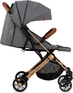 MoMi Wandelwagen - Compacte Lichtgewicht Buggy - Estelle - Gray-Gold (geschikt Van 6mnd - 15kg) -Aanbiedingen BIBS Winkel 942x1200 14