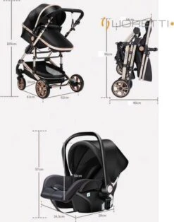Merkloos Lioretti® Luxe Baby Buggy 3 In 1 | Baby Wagen | Kinderwagen Met Stoel En Wieg | Inklapbaar | Hoge Kwaliteit | Combi | Zwart -Aanbiedingen BIBS Winkel 943x1200 6