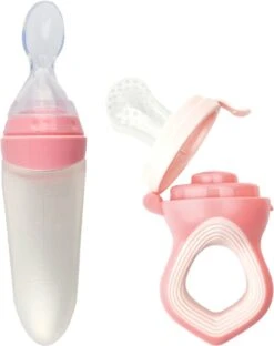 Humble & Noble Knijpfles En Lepel - Inclusief Fruitspeen - Roze -Aanbiedingen BIBS Winkel 949x1200 9