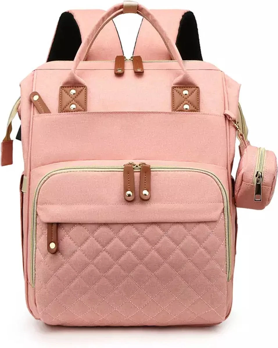 Luiertas - Rugzak - Baby - Kind - Mama - Papa - Slapen - Roze - Relaxen 1 Luiertas - Rugzak - Baby - Kind - Mama - Papa - Slapen - Roze - Relaxen