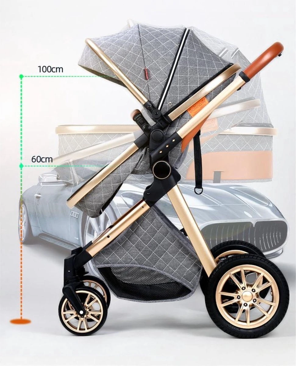 Merkloos Kinderwagen 3-in-1 – Luxe Kinderwagen - Buggy – Wandelwagen - Multifunctioneel – Opklapbaar – Incl. Autostoel – Zwart 3 Merkloos Kinderwagen 3-in-1 – Luxe Kinderwagen - Buggy – Wandelwagen - Multifunctioneel – Opklapbaar – Incl. Autostoel – Zwart - Afbeelding 3