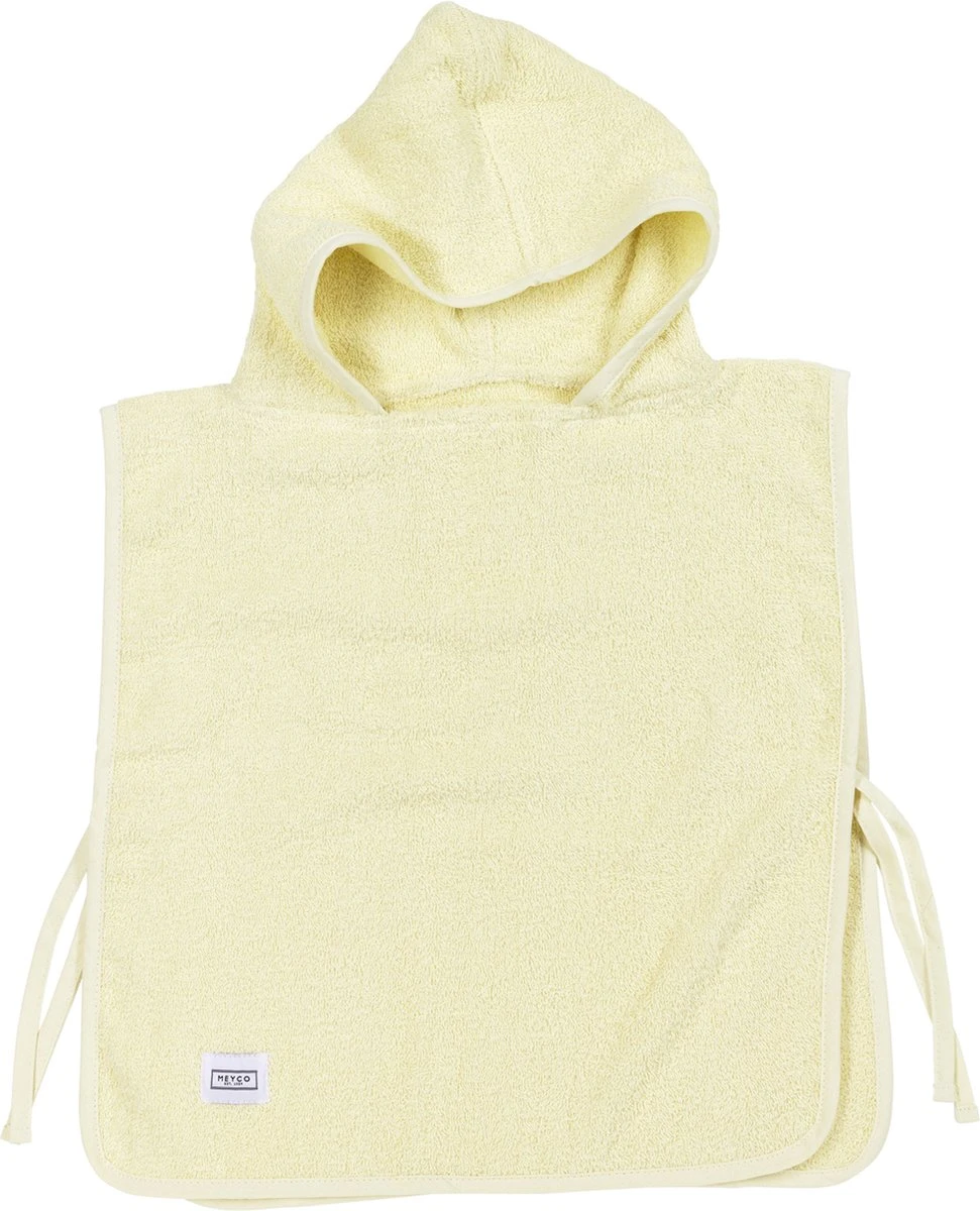 Meyco Badponcho Basic Badstof - 1-3 Jaar - Soft Yellow 1 Meyco Badponcho Basic Badstof - 1-3 Jaar - Soft Yellow