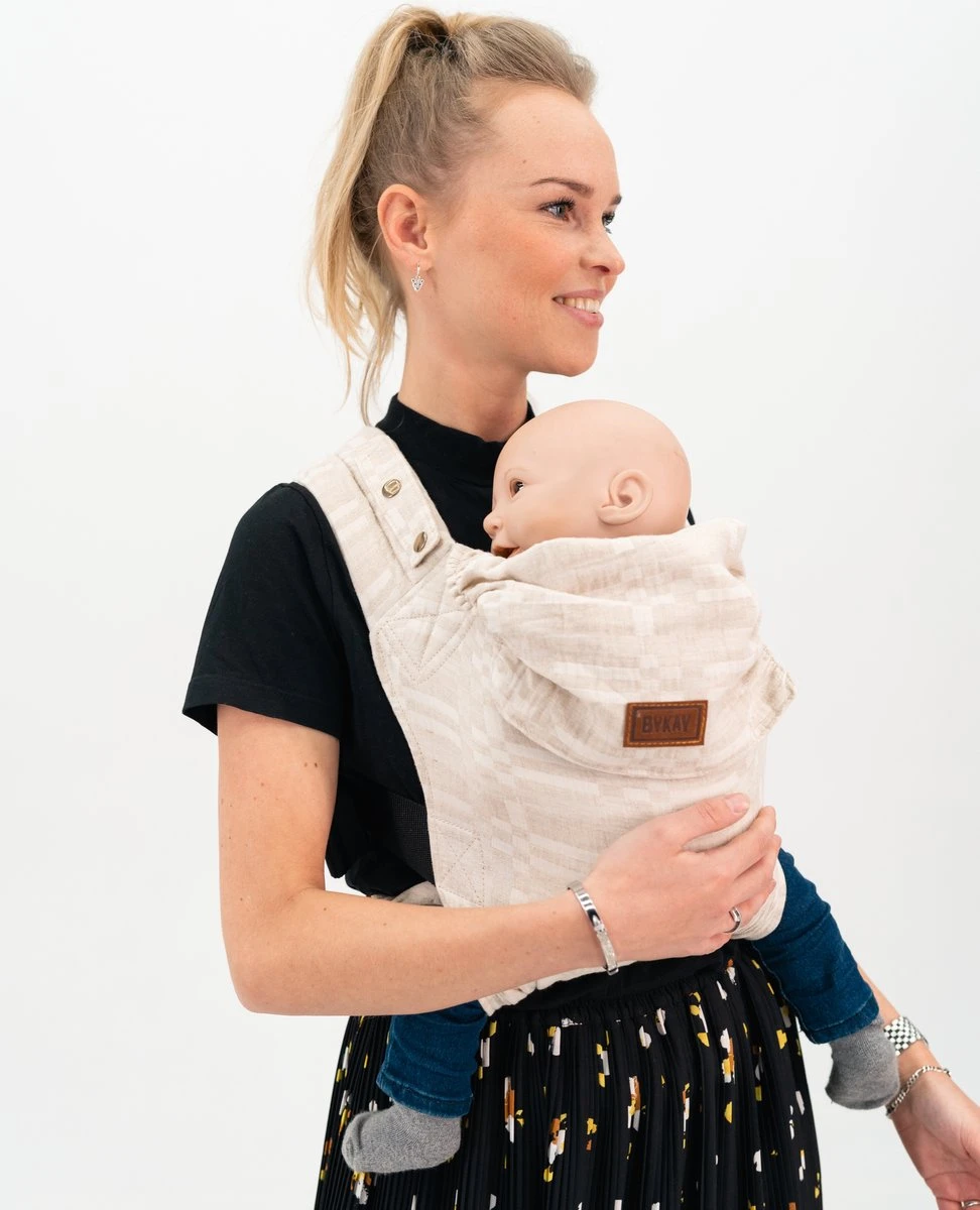 ByKay - Draagzak - Click Carrier Classic - Sand Blocks Summer - Organic Linnen/Cotton 7 ByKay - Draagzak - Click Carrier Classic - Sand Blocks Summer - Organic Linnen/Cotton - Afbeelding 7