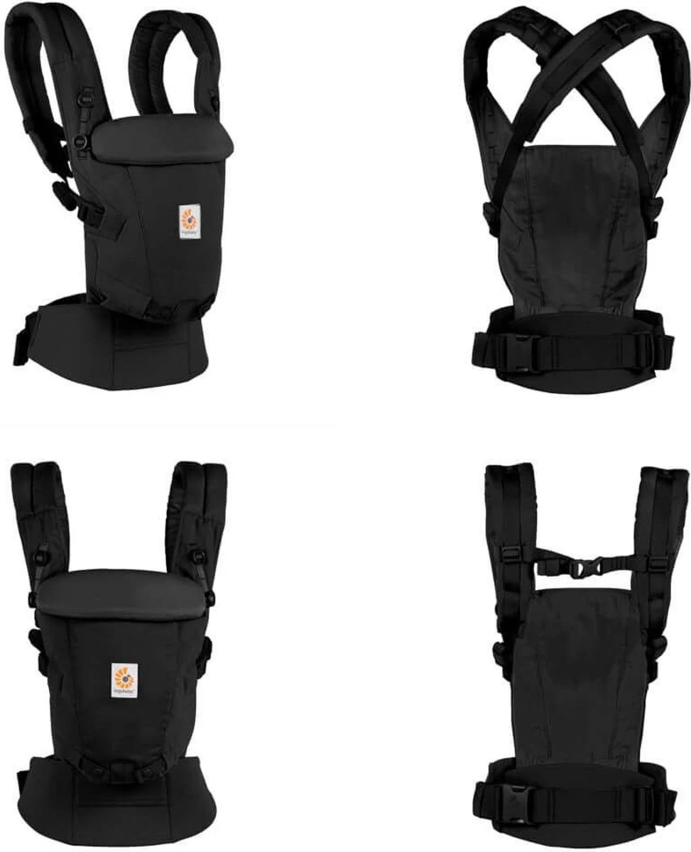 Ergobaby Draagzak Adapt - Soft Touch Cotton - Onyx Black 2 Ergobaby Draagzak Adapt - Soft Touch Cotton - Onyx Black - Afbeelding 2