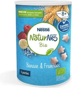 NaturNes Bio Nutripops Banaan Framboos - Baby Tussendoortje - Vanaf 8 Maanden - 4 Stuks
