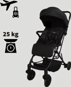 WOOSH New Buggy - Zwart - One Hand Folding - 3 Slaapstanden - Wandelwagen Tot 25 Kg - Regenhoes - Bekerhouder - Muggennet -Aanbiedingen BIBS Winkel 977x1200 9