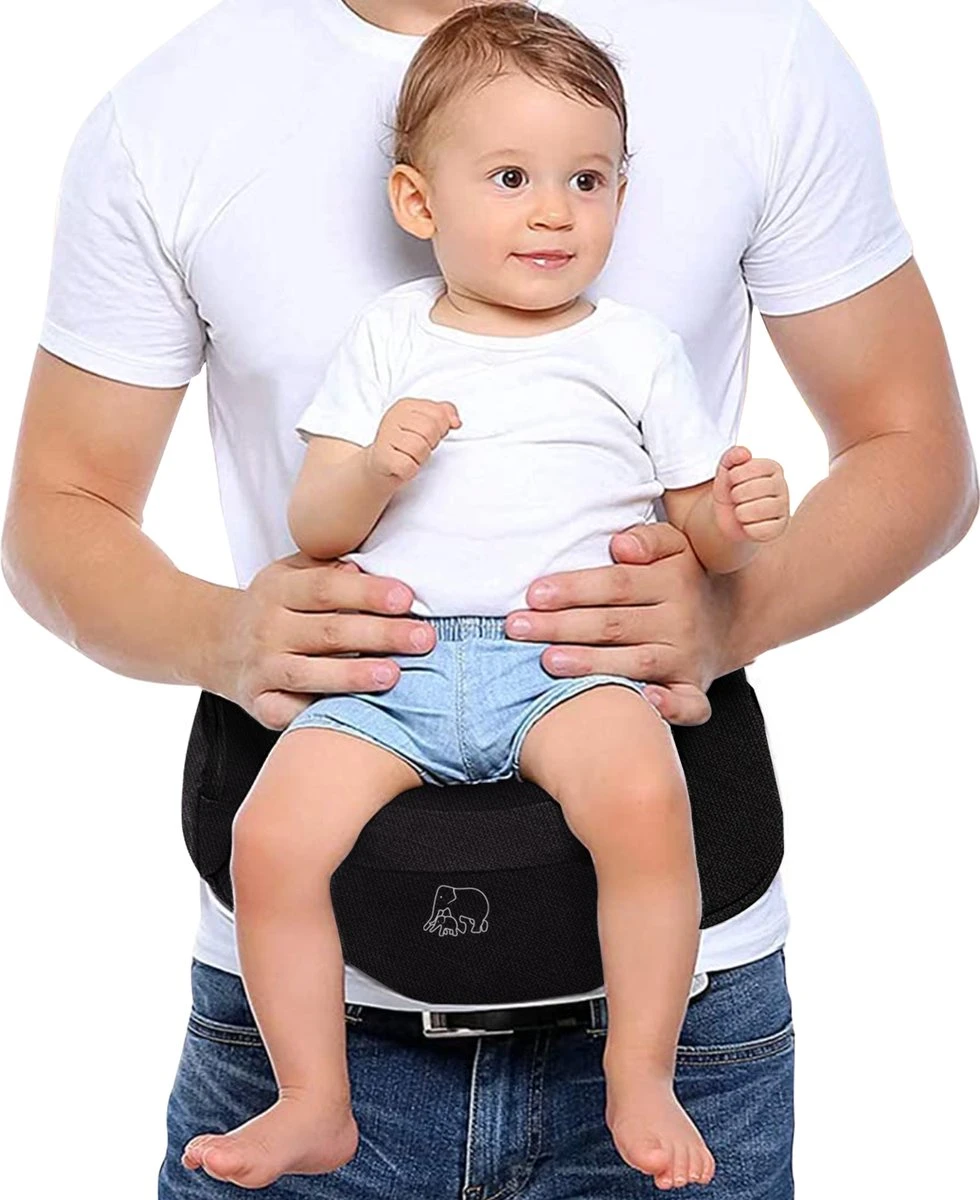 Deryan Pack Basic Luxe Heupdrager - Baby En Peuter Heupzitje - Draagzak Zwart 1 Deryan Pack Basic Luxe Heupdrager - Baby En Peuter Heupzitje - Draagzak Zwart